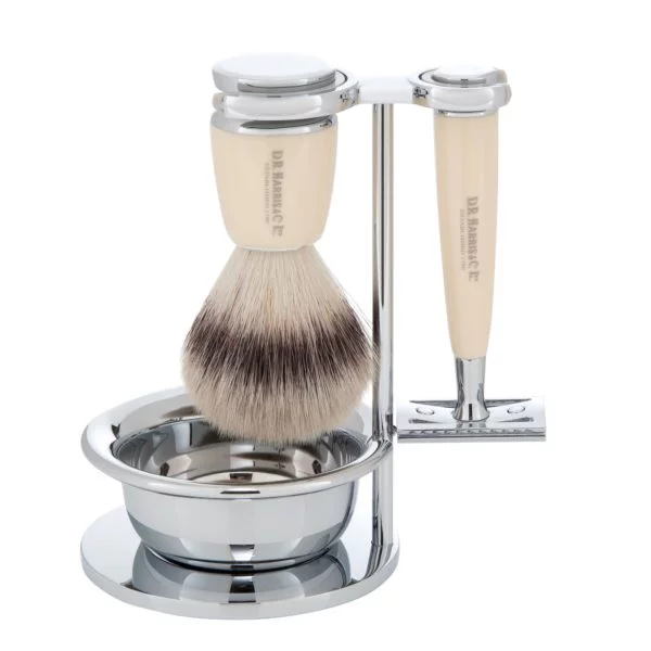 4 Piece Safety Razor Synthetic Shaving Set