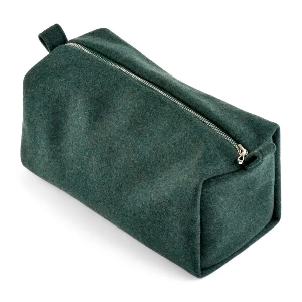 D. R. Harris and Fox Brothers The Housekeeper Dark Green Flannel Washbag - Large