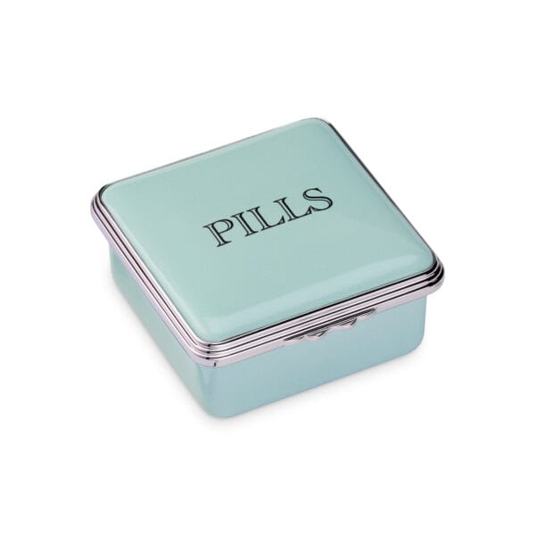 Pills Celadon Enamel Pill Box Square