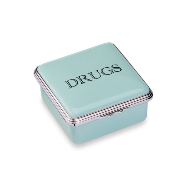 Drugs Celadon Enamel Pill Box Square